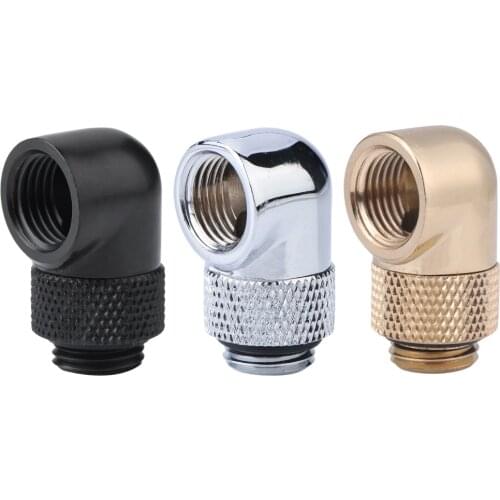 G1/4 Thread 90 Degree Rotary Tube Fitting Connector PC Water Cooling Fittings Tube Adapter for Computer Water Cooling System