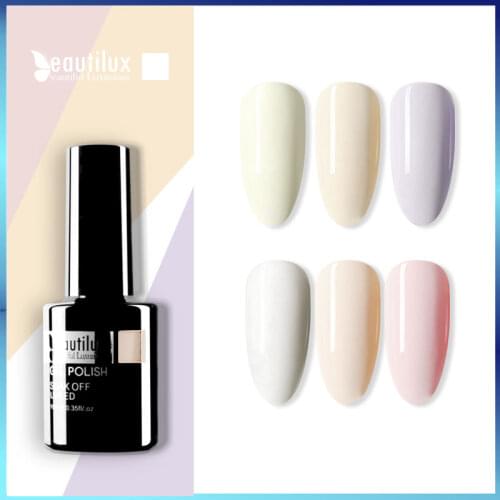 Beautilux 1pc White Ivory Beige Khaki Color Gel Nail Polish UV LED Soak Off Smalto Gel Nails Art Varnish Esmalte 10ml