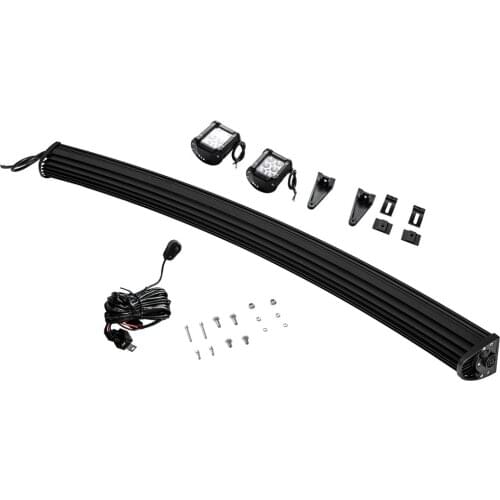 50inch Curved LED Light Bar+ Cube Pods Wiring Kit for Jeep Cherokee XJ 1984 1985 1986 1987 1988 1989 1990-2001 Upper Roof Mount