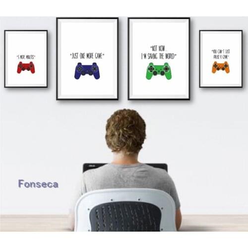 Cartoon Game Handle Canvas Painting Cuadros Decoracion Poster Home Decor Modern Modular Pictures For Kids Room Boys Room