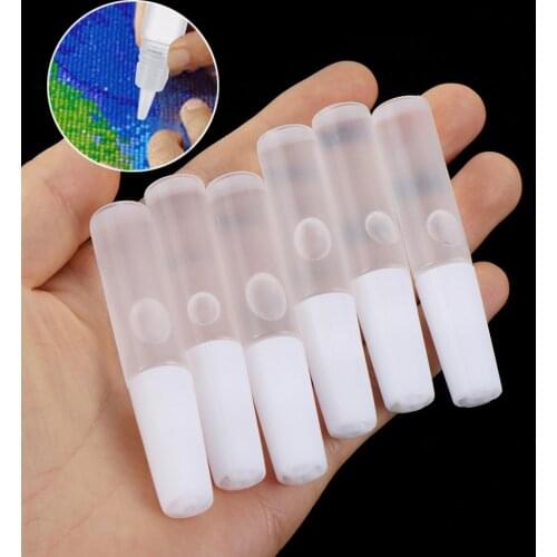 3Pcs 6ml Bottled Diamond Painting Glue Diamond Embroidery Glue White Non-toxic Cross Stitch Glue for Artwork Craftwork Painting