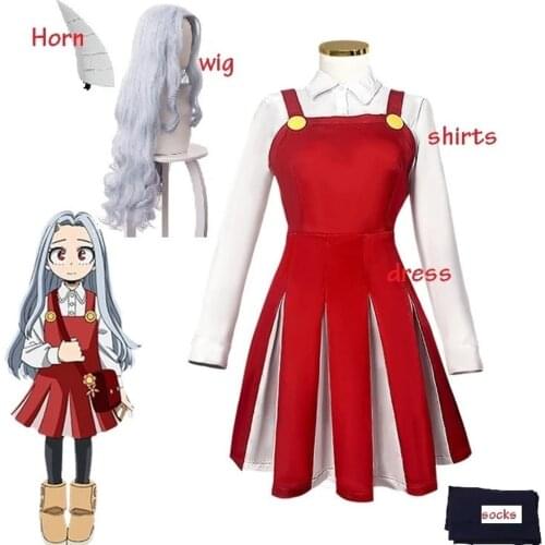 Anime Boku no My Hero Academia Season4 Eri Cosplay Costume School Uniform Halloween Costumes Wig Horn socks Carnival Gift Shirt
