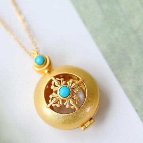 Sterling Silver Niche for a Statue of the Buddha Womens Necklace Pendant Small S925 Sterling Silver Gold Plated White Shell