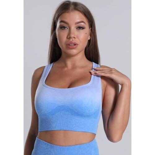 LANTECH Sports Bra Yoga Sportswear Push Up Clothes Athletic Top Training Women Fitness Gym Bra Seamless Workout Activewear