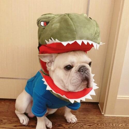 Cute Pet Dog Dinosaur Shark Hat Transformation Cap French Bulldog Headgear Halloween Dogs Cosplay Party Pug Dropshipping JSC01