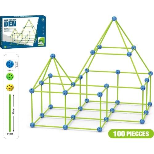 DIY Fun Forts Building Castles Tunnels Play Tent Construction Luminous Building Kit Toy for Children Outdoor