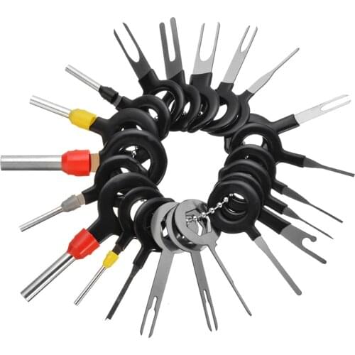 21PCS Car Wire Terminal Removal Tool Plug Terminal Repair Set Key Pin Auto Electrical Wiring Crimp Connector Pin Extractor Kit