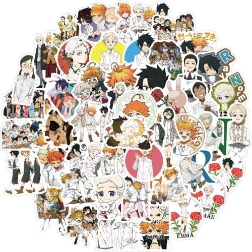 50pcs/Set Anime The Promised Neverland Stickers PVC Waterproof Decals For Motor Computer Laptop Book Graffiti Stickers