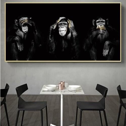 Funny Monkey Canvas Paintings Modern Art Animal Wall Picture Posters and Prints Home Decoration Mural For Living Room Bedroom
