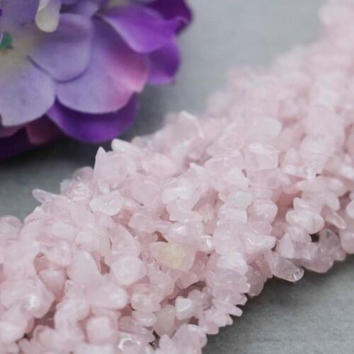 Natural Stones Irregular Pink Crystal Broken beads loose Bracelet Necklace Accessories for women girls Ladies hand chain Jewelry