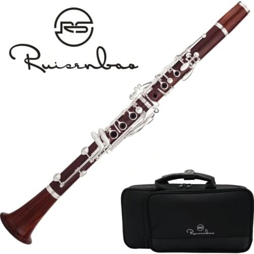 New 18 keys Bb Clarinet rosewood body Silver Plated Keys With case
