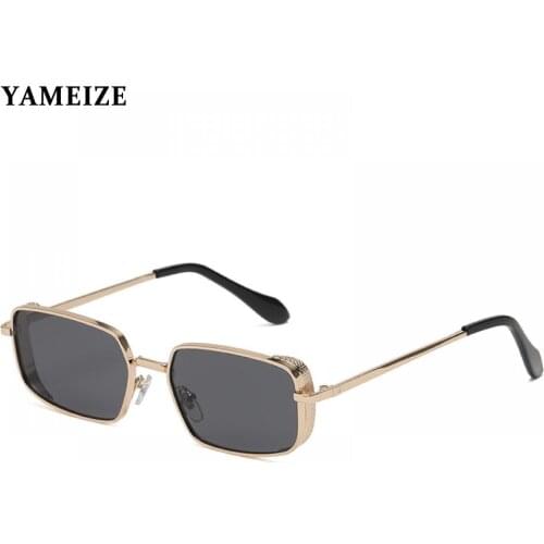 Metal Frame Rectangle Sunglasses Women Retro Luxury Womens Sunglasses Vintage Black Square Glasses Ladies Oculus Feminino