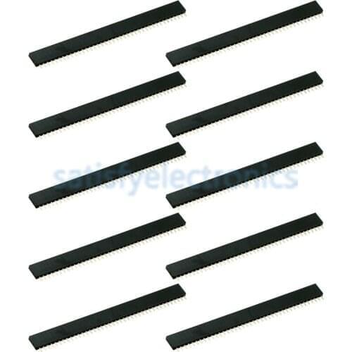 5pcs 1X40 PIN Single Row Straight FEMALE PIN HEADER 2.54MM PITCH Strip Connector Socket 140 40p 40PIN 40 PIN FOR PCB arduino NEW