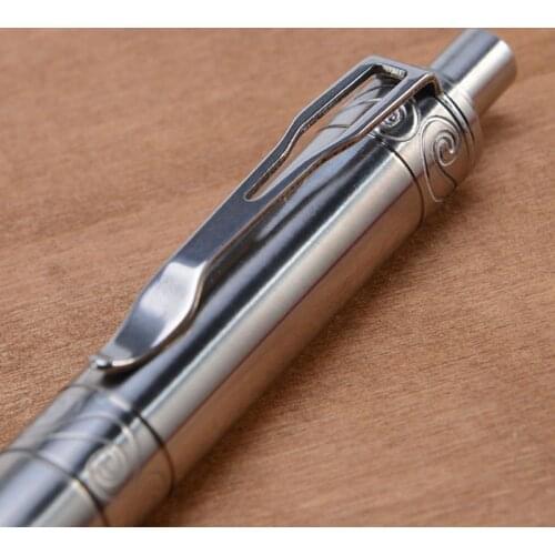 Solid Titanium Alloy Gel Ink Pen Vintage Bolt Action Writing Tool Stationeries DXAB
