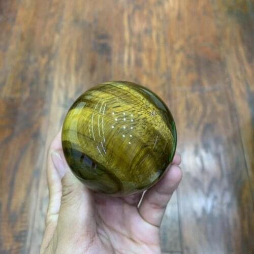 About 5cm Natural yellow tiger eye Crystal gemstones sphere meditation reiki healing chakra for home decor