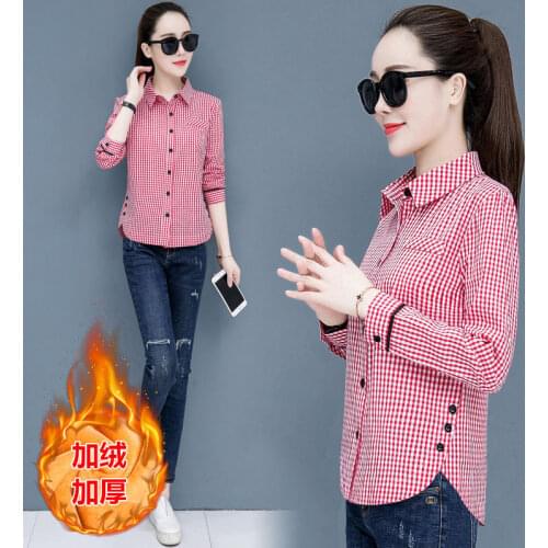 Autumn Plaid Shirt Womens Long-Sleeved Casual Top Shirt Womens Blouse Women Blusas Ropa De Mujer