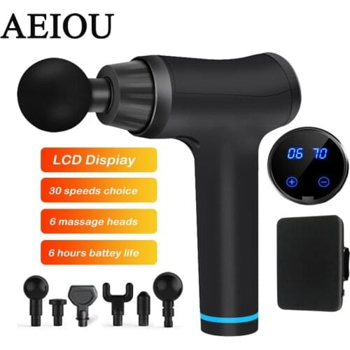 2020 LCD Display Massage Gun Deep Tissue Muscle Massager Body Relaxation Sport Therapy Slimming Shaping Pain Relief Fascia gun