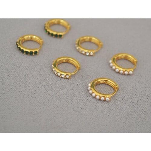 Korean version daily commute minimalist mini pearl small gold-plated earring earrings