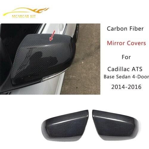 Direct Replacement Carbon Fiber Mirror Covers for Cadillac ATS Base Sedan 4-Door 2014-2016 Rearview Mirror Caps Car styling