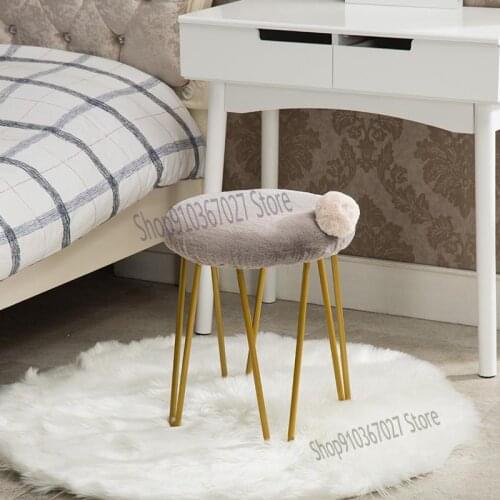 Modern Minimalist Makeup Stool Net Red Dressing Stool Manicure Chair Dressing Table Chair Iron Washable Shoe Stool