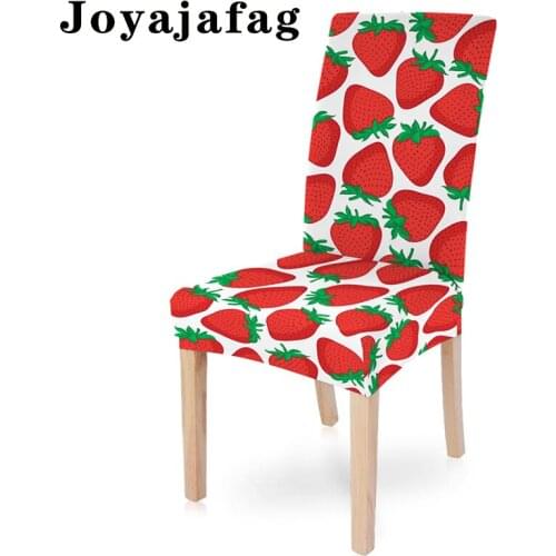 Fruit Strawberry Design Stretch Elastic Chair Cover Home Dining Seat Covers For Hotel Kitchen Party Decor Drop Shipping