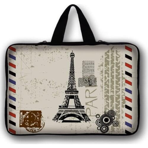 Eiffel Tower Laptop Bag for Macbook Air 11 Pro 13 15 Women Men Soft Sleeve for Lenovo Dell Hp Acer Ausa Notebook Sleeve 14 15.6