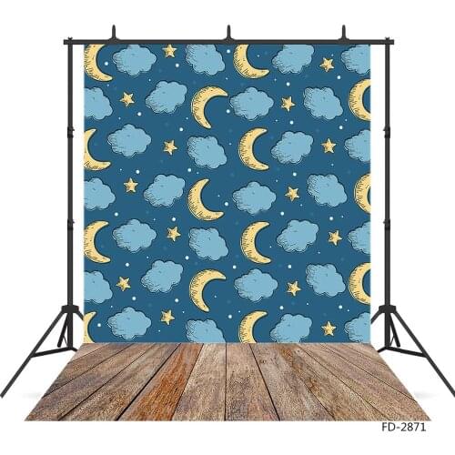 Cartoon Stars Moon Cloud Photography Backdrop for Vinyl Photo Studio Background for Children New Born Baby Photocall Photoshoot