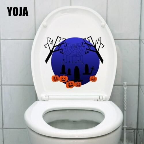 YOJA 23.1X19.9CM Halloween Funny Spider Web Living Room Home Decor Wall Sticker Toilet Decal T5-1264