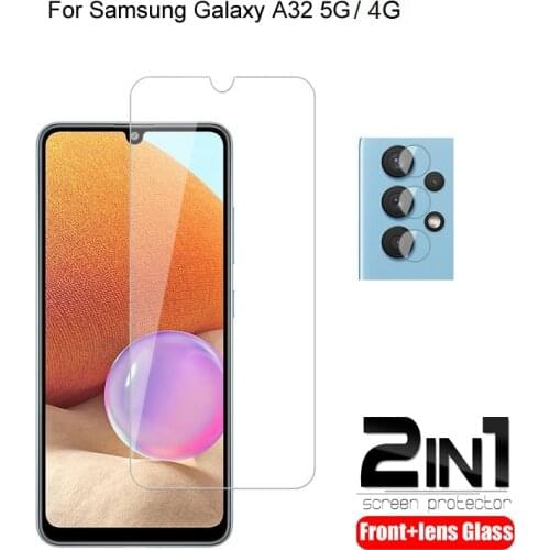 2 in 1 For Samsung Galaxy A32 ( 5G / 4G ) Camera Lens Film & Screen Protector Guard Protective HD Tempered Glass