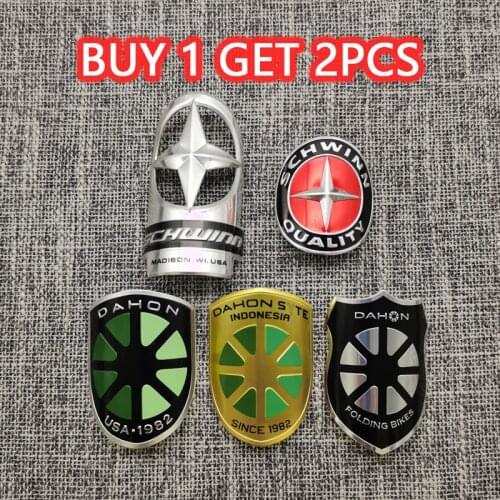 2 Pieces Random Bike Head Badge Aluminum Decals Stickers For MTB BMX Folding Bicycle Front Frame Cycling Accessories emblem