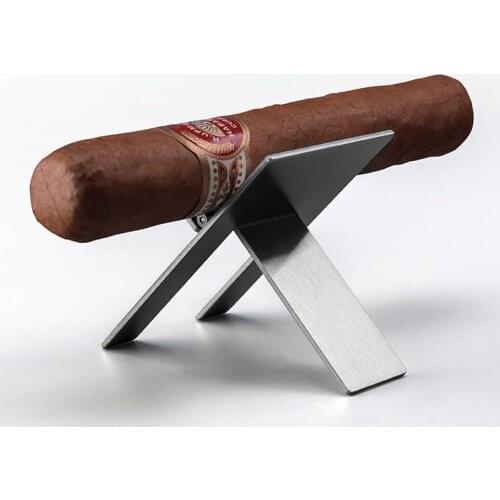 1pcs Stainless steel Cigar Ashtray Holder High Quality rack Practical Gadgets Silver Foldable Cigar stand tray