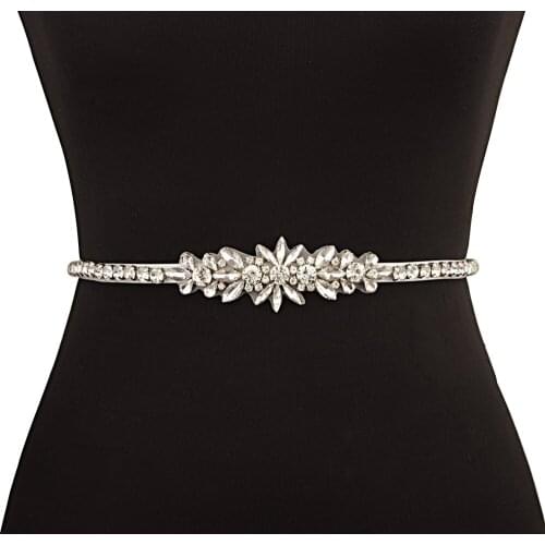 100% Handmade Stunning Rhinestone Belt Silver Diamond Belt Bridal Sashes Wedding Gown Wedding Belt For Bridal Bridesmaid Dresses