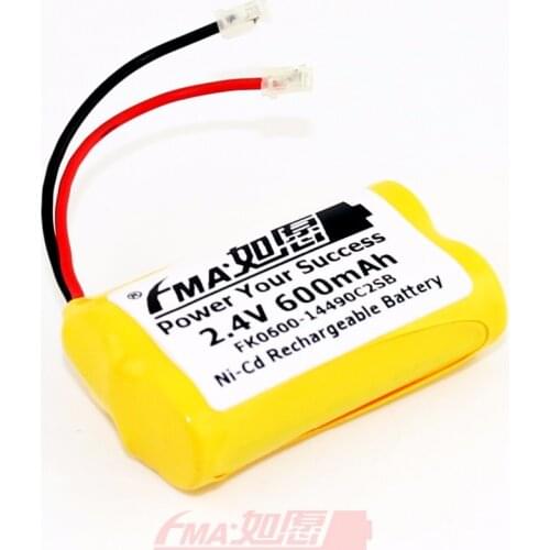 2Pcs Ni-Cd AA 2.4V 600mAh Rechargeable Battery w/Plug For Cordless phone 2SB