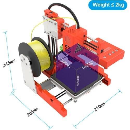 EasyThreed 3D Printer 100*100*100mm Print Mini Desktop Children Size High Precision Mute Printing with TF Card PLA Sample