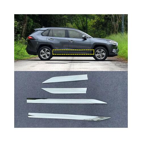 ABS Chrome Side Door Body Molding Cover Trim 4pcs For Toyota RAV4 2019 - 2020