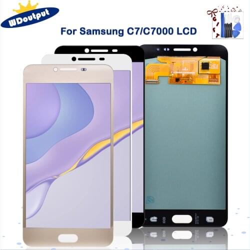 Super AMOLED 5.7''inches LCD For Samsung Galaxy C7 SM-C7000 LCD Display Touch Screen Digitizer Assembly Replacement For C7 LCD
