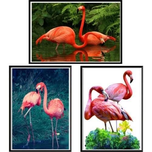 5D diamond painting animal flamingo diamond embroidery mosaic DIY hand paste diamond cross stitch home decoration painting
