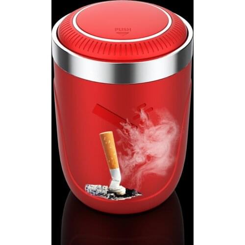 Car Ashtray Colorful LED Light Cigarette- Smoke Travel Remover Car Smokeless Smoke Cup Holder Trash Bin Universal Auto Ashtray