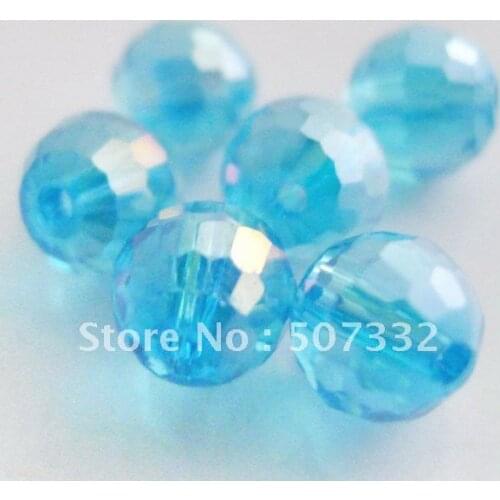 Free shipping! 100pcs 12mm AAA Top Quality 5003 disco ball crystal glass beads Lake Blue AB colour DR0120402