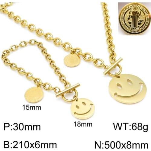 Free Shipping 2 Colors Stainless Steel Chain Jewelry Necklace And Bracelet Sets Gift SBJZFHCI