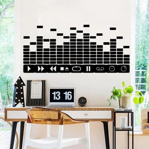 Large DJ Buttons Equalizer Music Wall Sticker Playroom Sofa Music Studio Equalizer Wall Decal Classroom Vinyl Home Decor