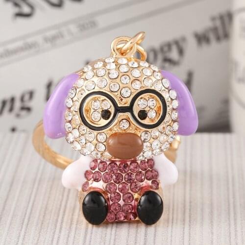 Hot Dog Pouch Bag Pendant Rhinestone Car Keychain Alloy Keychain Small Gift