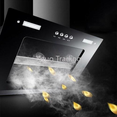 Household Wall-mounted Smoke Extractor Range Hood Double Motor Side Suction Type Large Suction Automatic Cleaning Range Hood EF