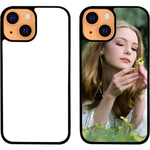 Blank 2D Sublimation TPU+PC Rubber Case for iphone 13 5.4 6.1 6.7 inch with Aluminum Inserts 20pcs/lot