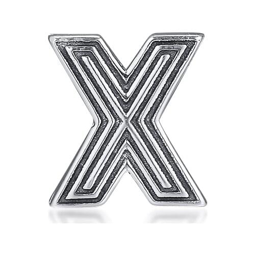 DIY Fits for Pandora Charms Bracelets Letter X Clip Beads 100% 925 Sterling-Silver-Jewelry Free Shipping