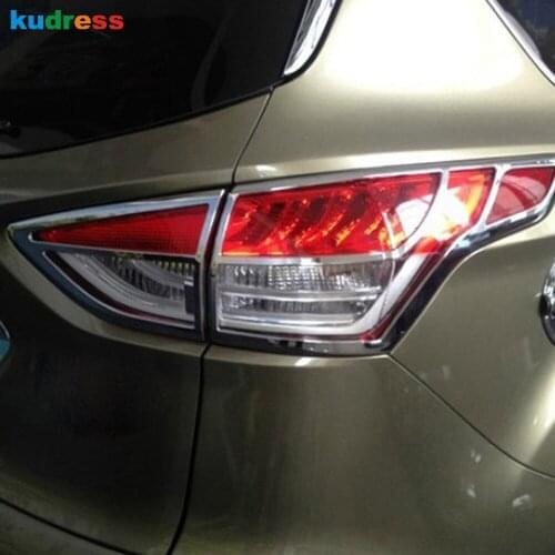 For Ford Kuga Escape 2013 2014 2015 ABS Chrome Rear Tail Light Lamp Cover Trim Taillight Frame Trim Car Styling Accessories 4pcs