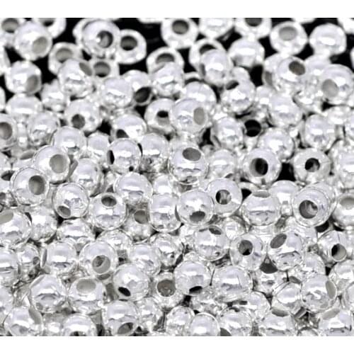 DoreenBeads 350PCs Silver Plated Smooth Ball Spacers Beads 2.4mm