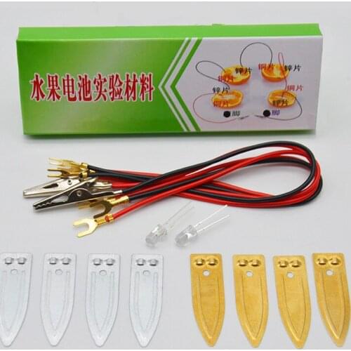 Fruit Battery Fruit Power Generation Copper Zinc Plate Electrode Assembly Physical Power Generation Experimental Material