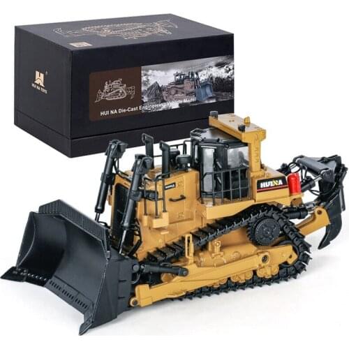 Huina 1/50 Tracked Engineering Track Car Alloy Diecast Crawler Bulldozer Forklift Model High Simulation Collection Metal Toy