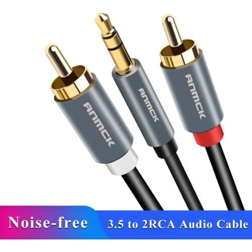 Anmck RCA Cable 3.5mm Jack to 2 RCA Aux Cable 3.5 mm to 2RCA Adapter Splitter Audio Cable for TV Box Home Theater Speaker Wire